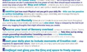 Time To Rest Plan: Dr Tina Rae